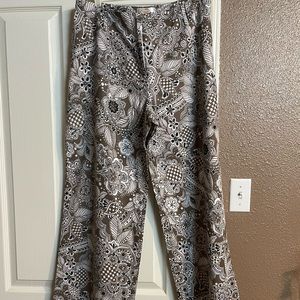 “Talbots” patterned wide-leg pants